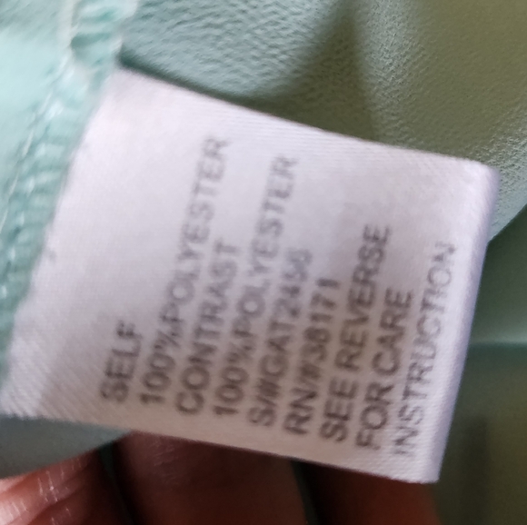 Mint Blouse with Cutouts & Black Cuff Detail - Picture 2 of 5